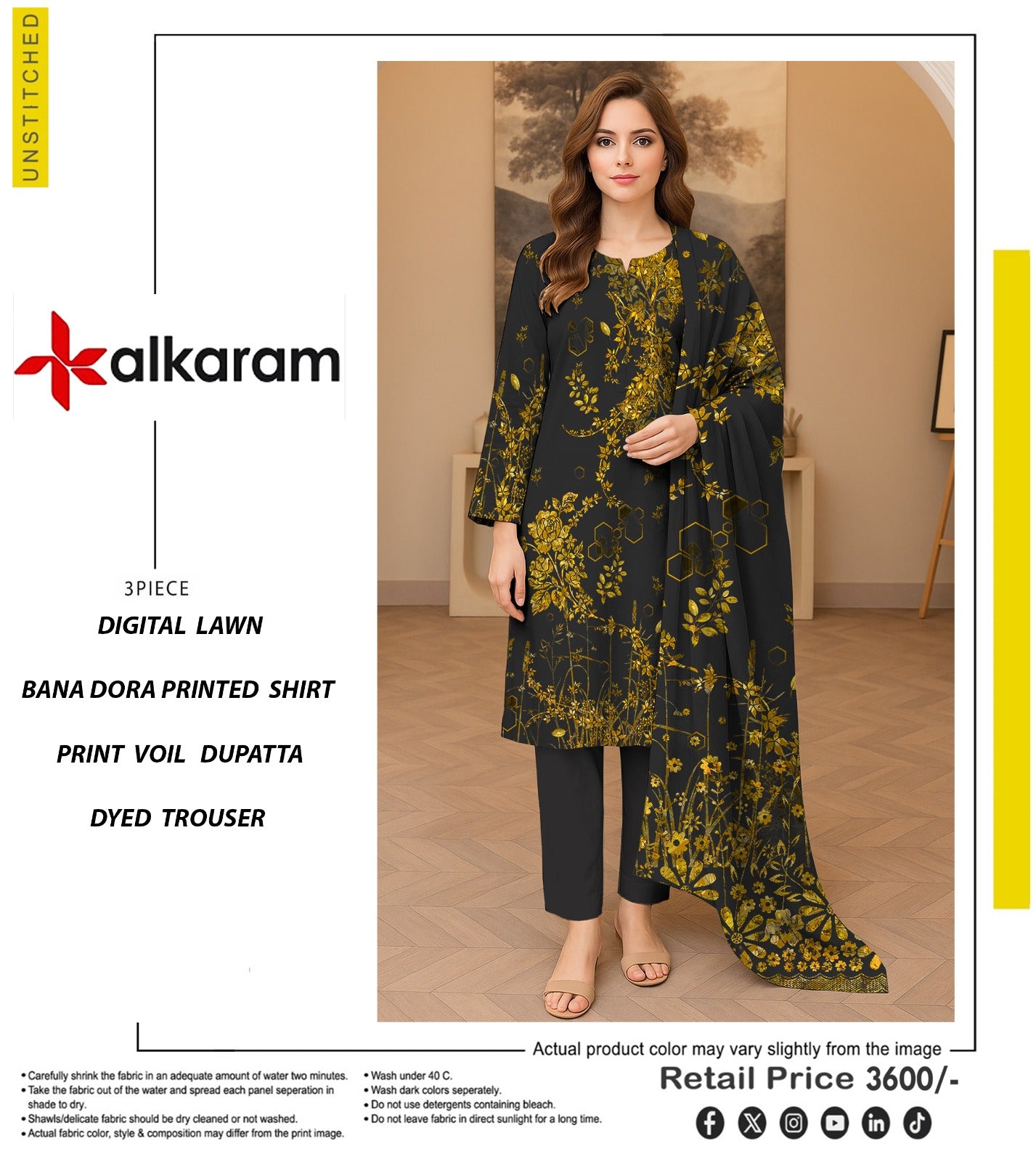 🔥 ALKARAM Tanadora – Premium Luxury Collection 🔥Vibrant Magenta Garden