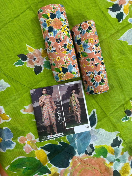 ✨🌿 SALINA SEPARATES – DIGITAL PRINTED LAWN COLLECTION 🌿✨ Design #10
Vol 1 – 2026 | By Regalia Textile