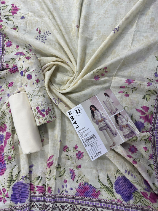 Zellbury (D.C:- WUS26X31015) Unstitched 3pcs Lawn Collection