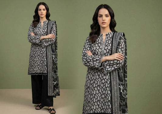 Salina Black & White Lawn Collection Vol-2 Design # 1