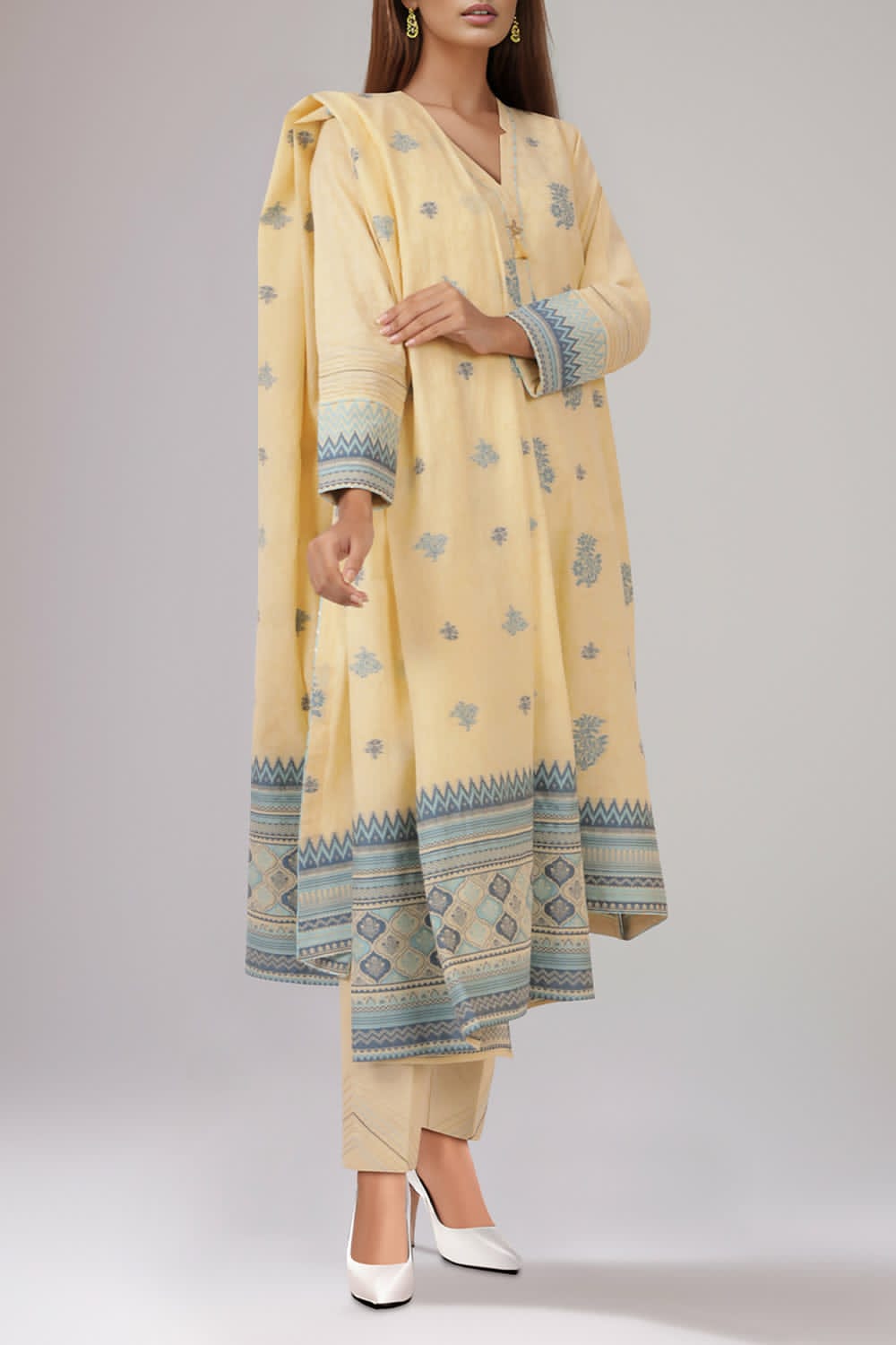 Saya Unstitched Jacquard 100% Original Cotton 3 PCs Suit In WHOLESALE PRICE 💯✨