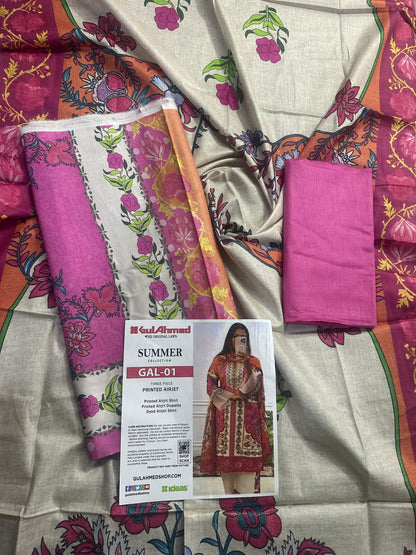 GulAhmed Unstitched LAWN  3PCS COLLECTION 2026 GAL-1