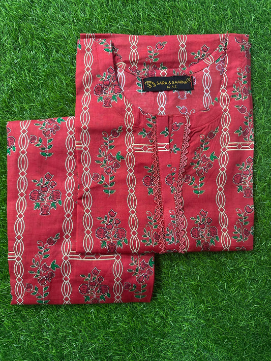 Saira & Samina Stitched 2PCs (S+T) Collection