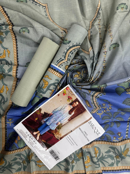 Baroque Denim Printed Lawn 3-Piece