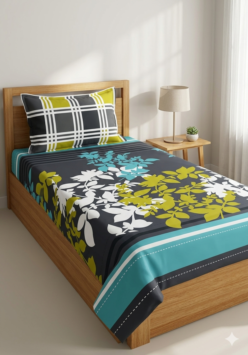 Single Bedsheet Salonika Pure Cotton Printed