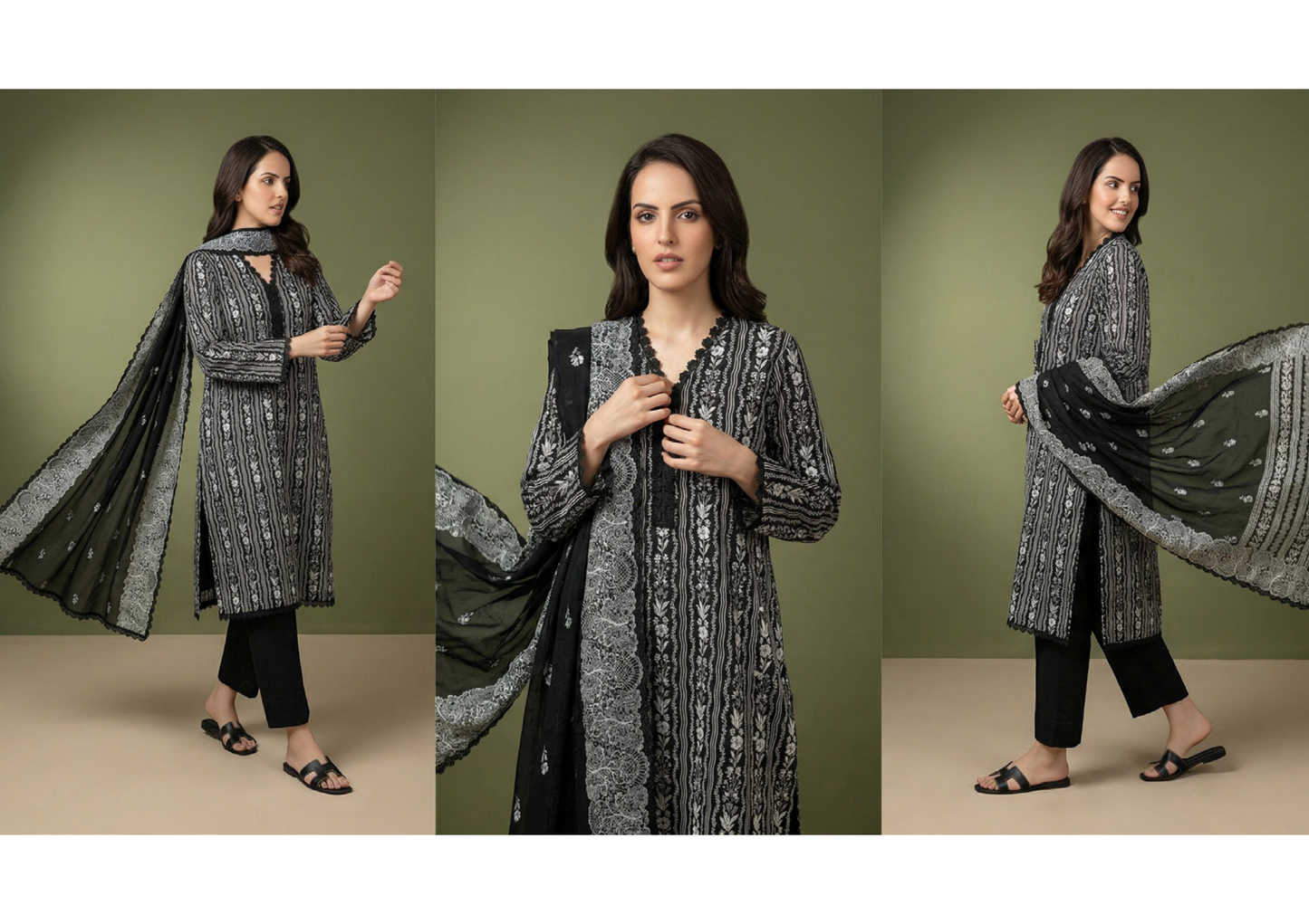 Salina Black & White Lawn Collection Vol-2 Design # 3