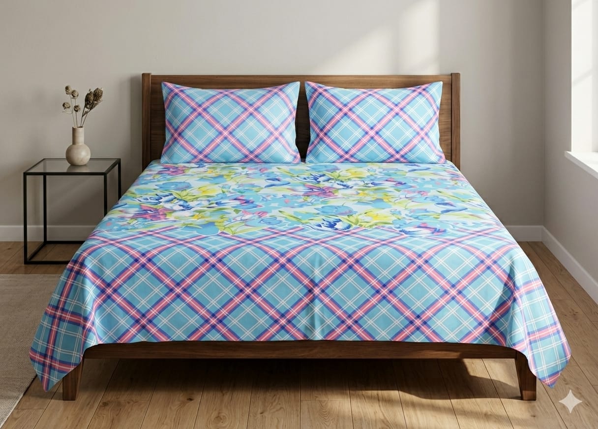SALONIKA PURE COTTON BEDSHEETS Most Demanding Collection Full Printed King Size Bedsheets