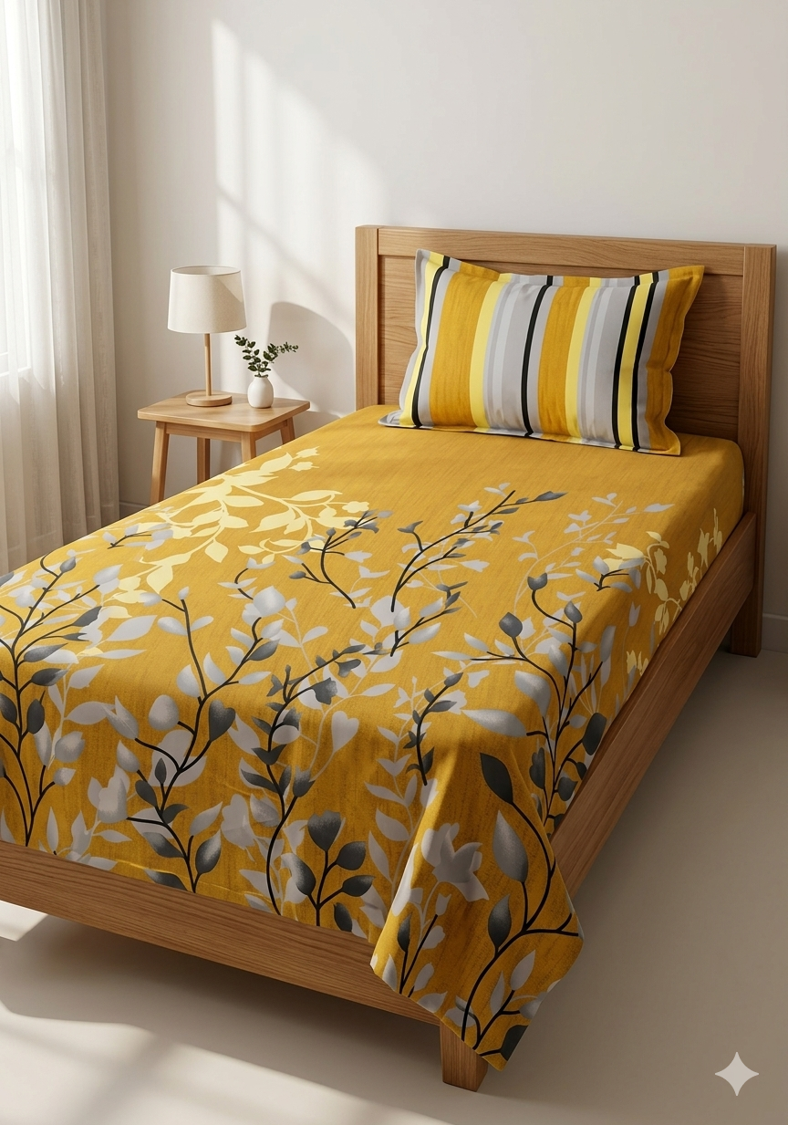 Single Bedsheet Salonika Pure Cotton Printed