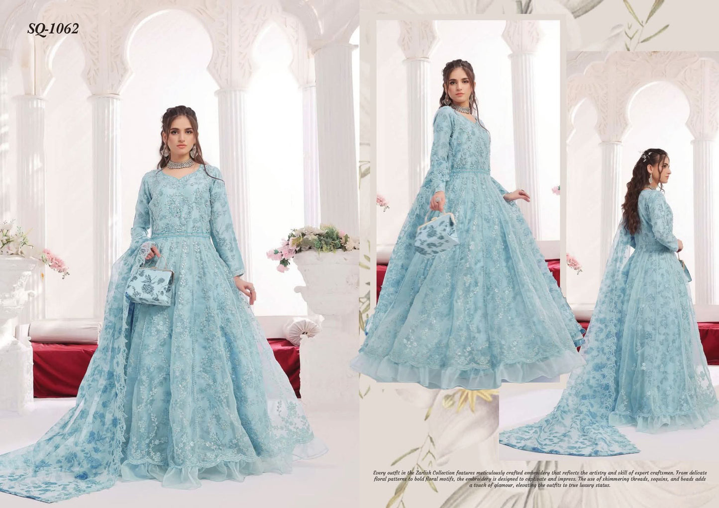 Zarlish Blue Luxury Embroidered Collection