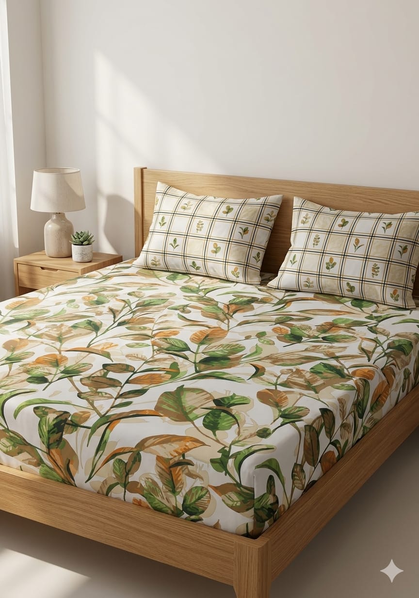 SALONIKA PURE COTTON BEDSHEETS Most Demanding Collection Full Printed King Size Bedsheets
