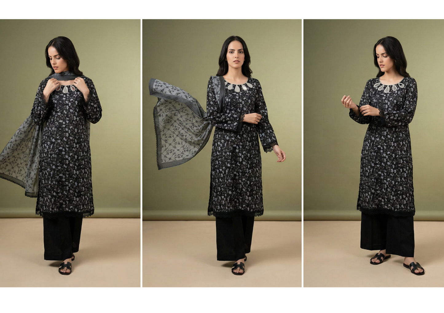 Salina Black & White Lawn Collection Vol-2 Design # 4