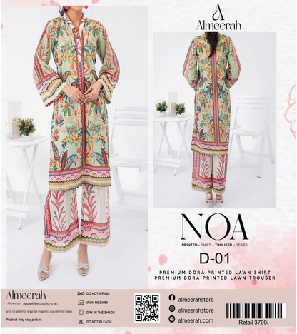 Almeerah - NOA 2 Pcs Unstitched collection Design No 1