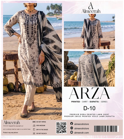 Almeerah ARZA – PRINTED D-10 2PC Premium Lawn Collection