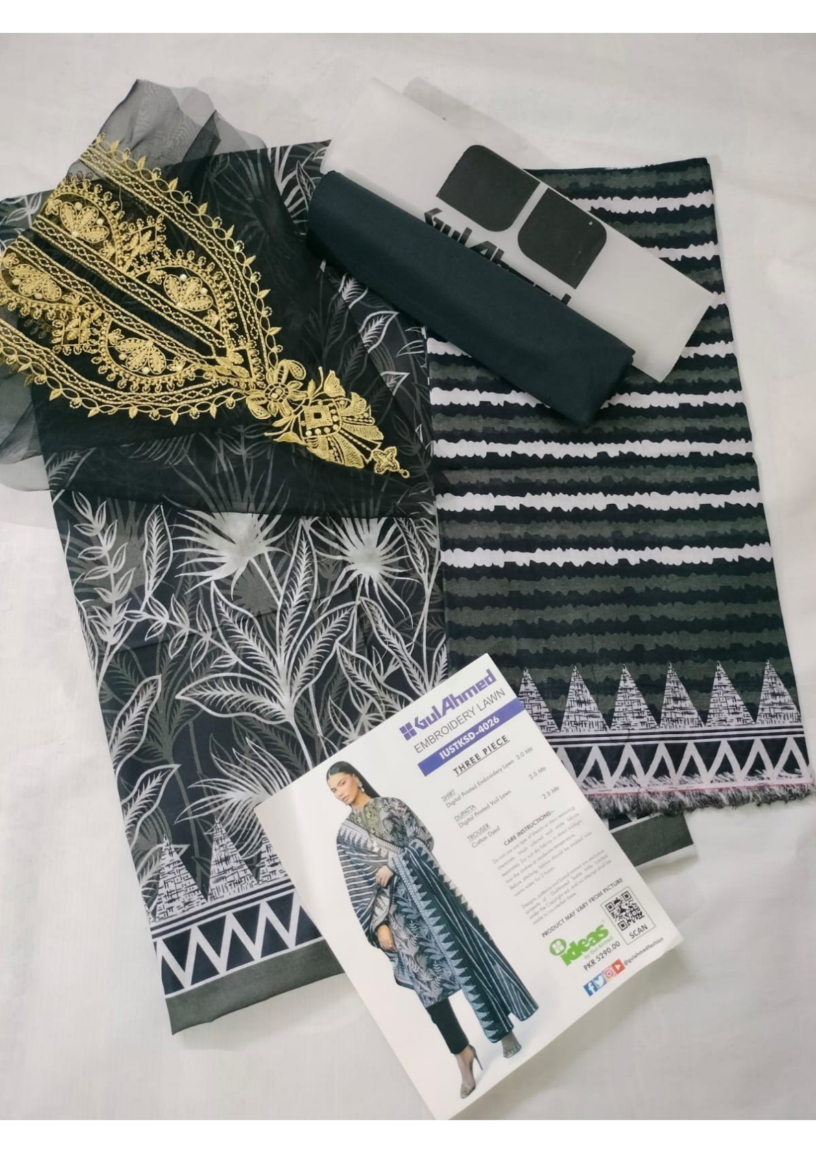 Gul Ahmed IUSTKSD-4026 Emb Lawn 3PCS