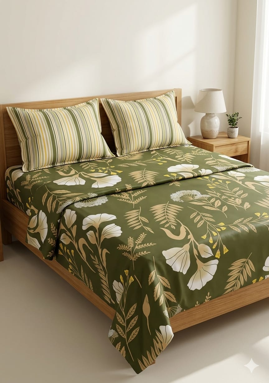 SALONIKA PURE COTTON BEDSHEETS Most Demanding Collection Full Printed King Size Bedsheets