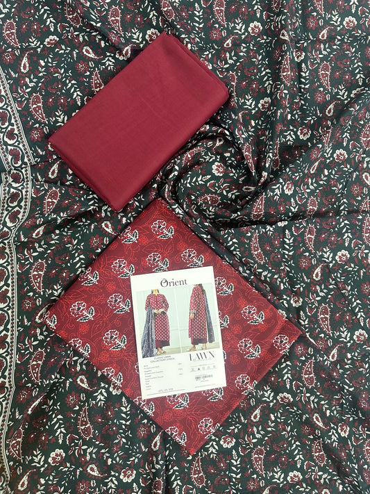 ✨ORIENT 100% ORIGINAL Unstitched Lawn 3 Piece✨ Design #OTL-25-539