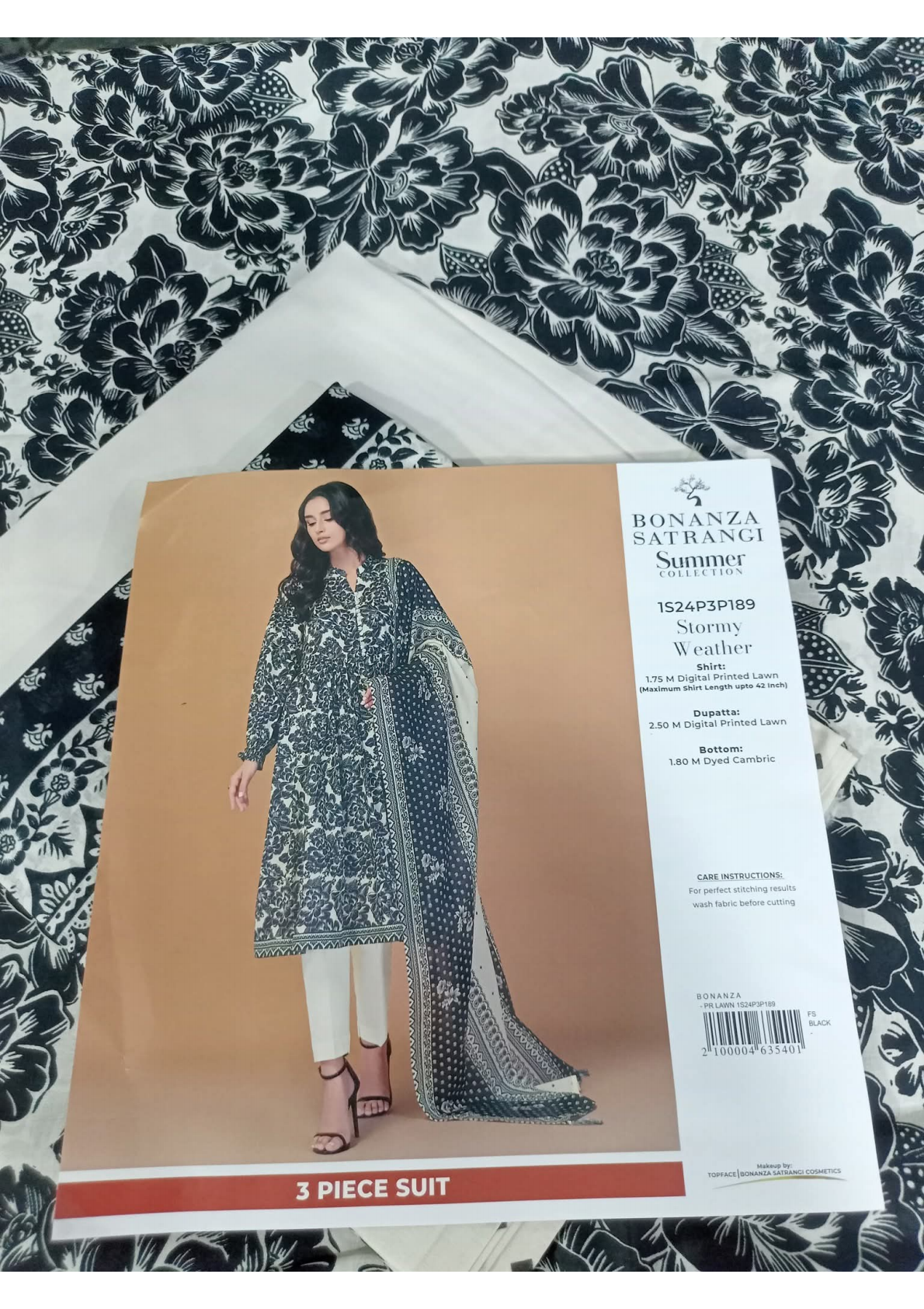 Bonanza Satrangi 100% Original Lawn Dupatta Unstitched 3 Piece