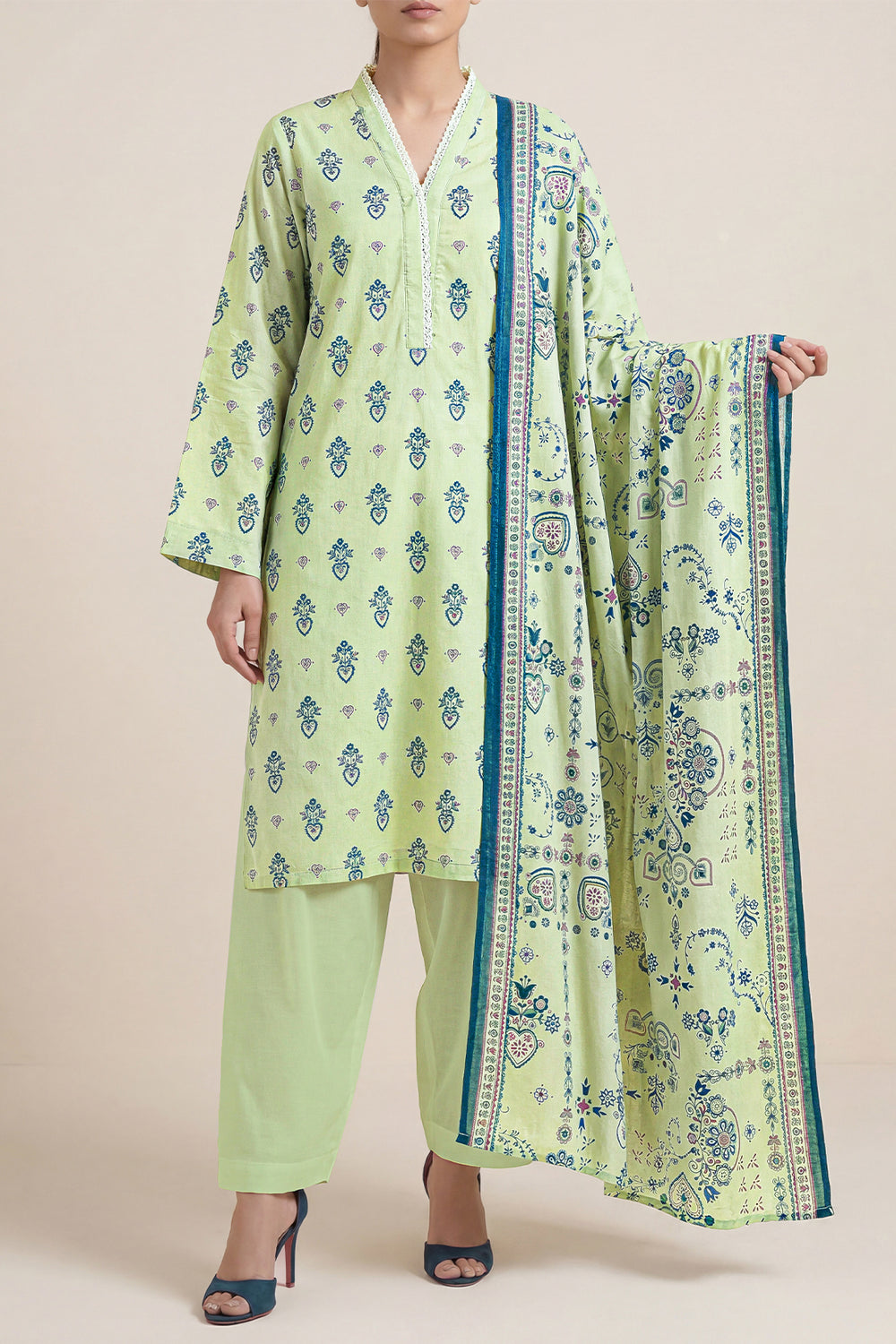 SAYA D.C:-U01-26222-P01B - 3 Piece Printed Lawn Collection
