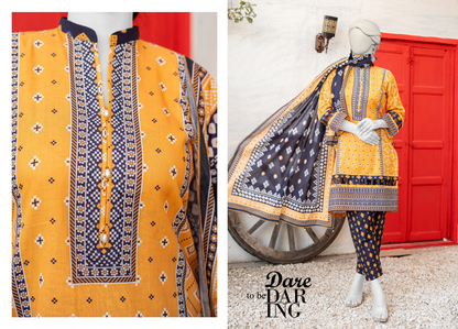 HAYA Fresh Arrival – Digital Printed MEKO Lawn 3PC Collection Design# 5