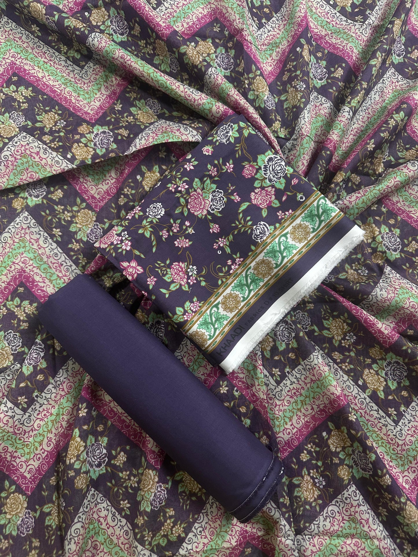 Branded Purple-Pink Printed 3Pcs