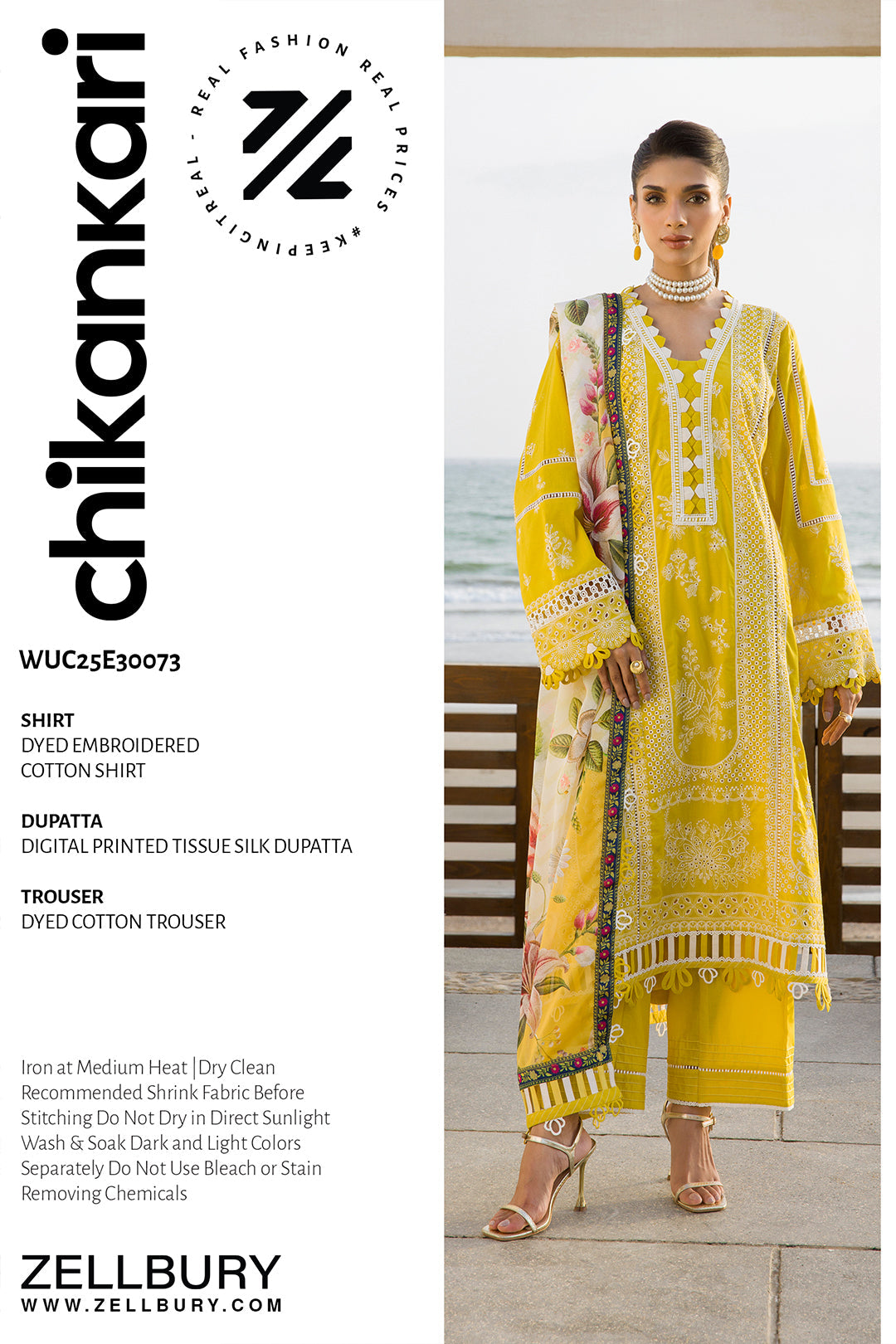 ZELLBURY – Chikankari Collection 🌸
💚 Lime Elegance 💚 🎨 Code: WUC25E30073