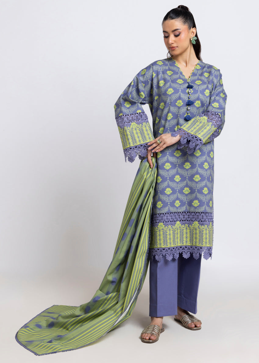 Khaadi Mosaic Veil - 3 PCs Printed Bana Dora Lawn Unstitched Collection