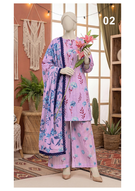 COCO CORDS BY DASTAN Unstitched Original Lawn 3 Piece Collection Designs #2