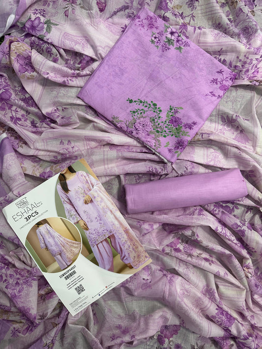 Salitex Eshal (D.C:-SSW8U3P445) 3Pcs Unstitched Printed Lawn Collection
