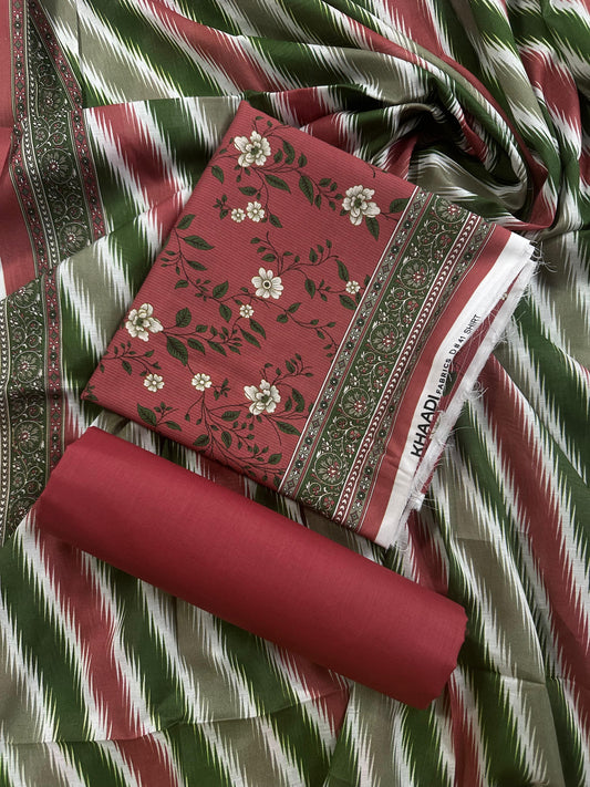Khaadi Dusty Rose Printed 3Pcs