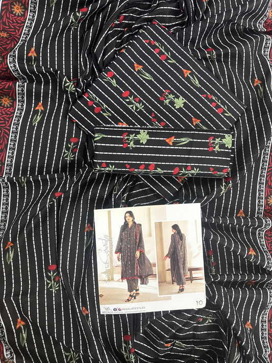 ✨🌿 SALINA SEPARATES – DIGITAL PRINTED LAWN COLLECTION 🌿✨ Design #10
Vol 2 – 2026 | By Regalia Textile