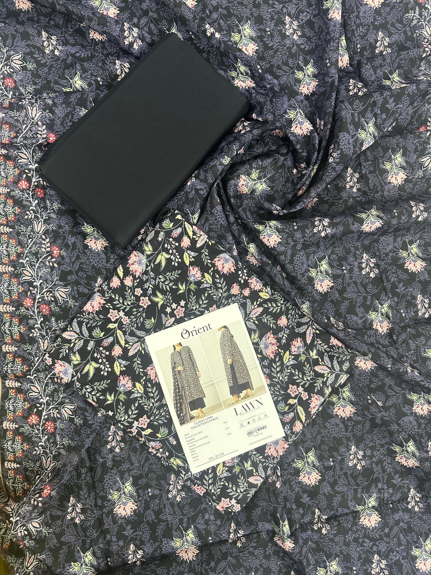 ✨ORIENT 100% ORIGINAL Unstitched Lawn 3 Piece✨ Design #OTL-25-512