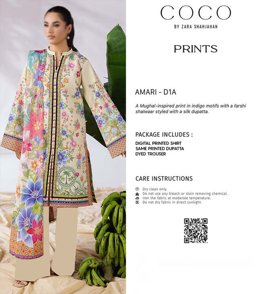 COCO Lemon 3 Piece Printed Lawn