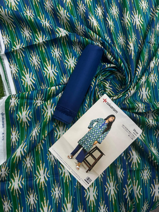 Alkaram Blue-Green 2Pcs S+T