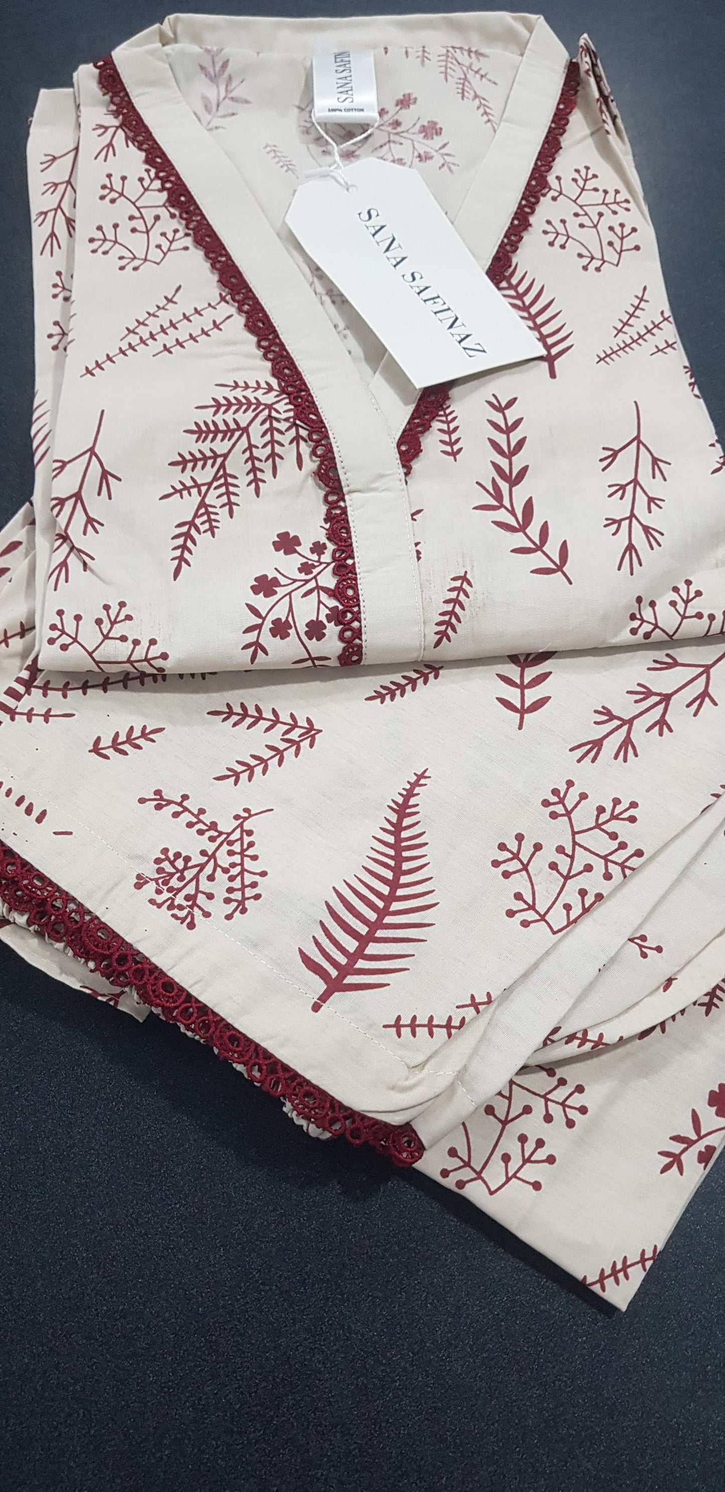 Sanasafinaz Cords Cotton Printed Stitched 2P