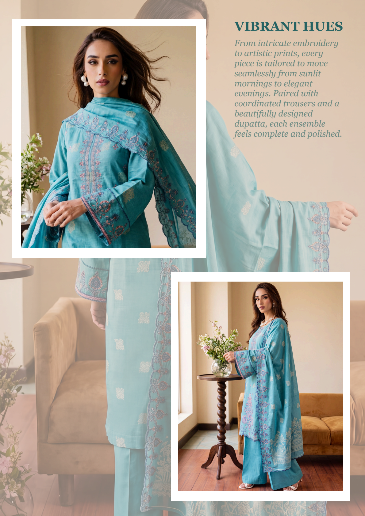 Bonanza Satrangi Seafoam Aqua Jacquard 3Pcs