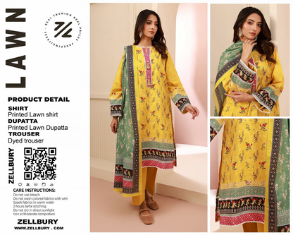 GulAhmed,Khaadi,Zellbury,Ego,Salitex,CrossStitch,Nishat,Firdous,Baroque,Maria.B,Alkaram ,SanaSafinaz Printed Unstitched 3P in 1299🇵🇰🌟
