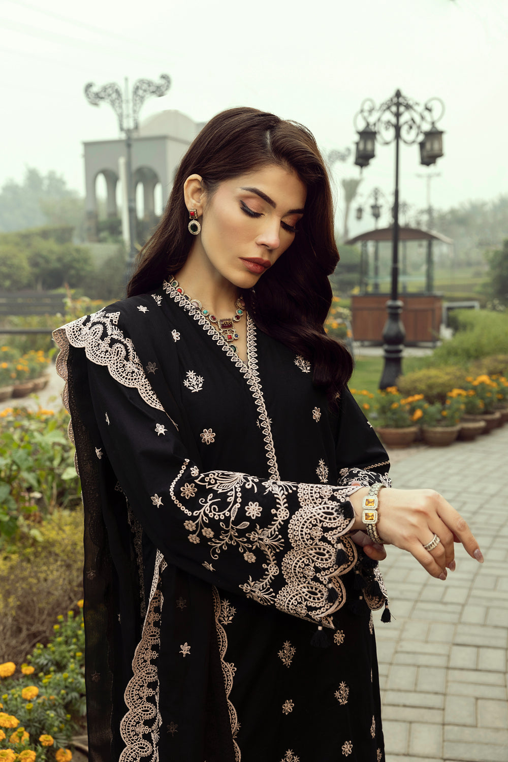 Lakhany BLACK Eid Collection Unstitched ChikanKari 3 Piece 🔥