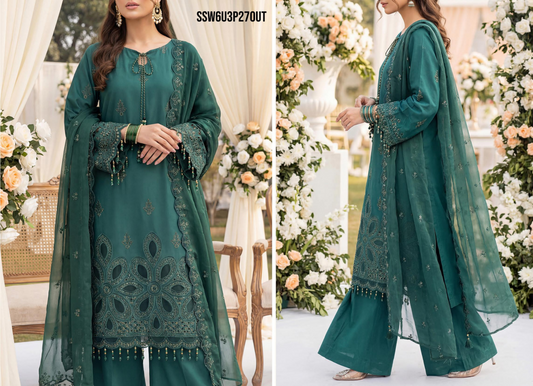 LUXURY PREMIUM Laser Embroidered Lawn Unstitched Collection 2026 Design#SSW6U3P270UT