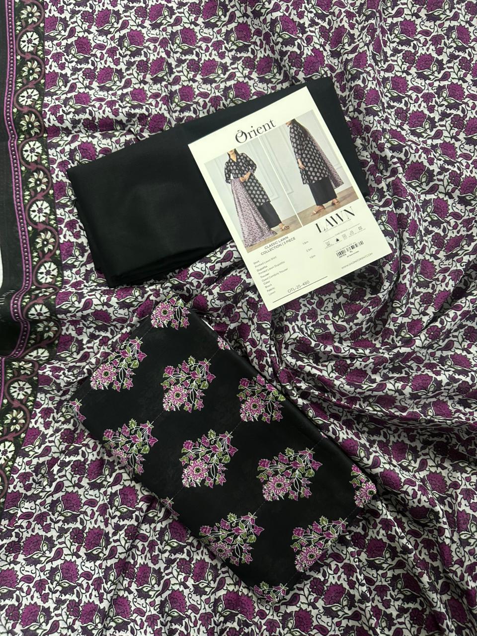 ✨ORIENT 100% ORIGINAL Unstitched Lawn 3 Piece✨ Design #OTL-25-480
