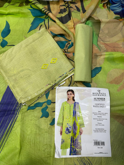 BONANZA SATRANGI – SUMMER UNSTITCHED 3PCS COLLECTION