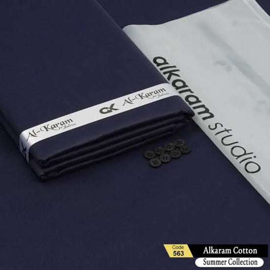 Alkaram Navy Egyptian Cotton Gents Suits