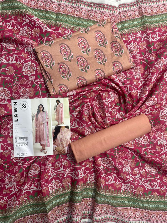 ZELLBURY Unstitched Lawn Collection 2026 Design # WUS26X30878