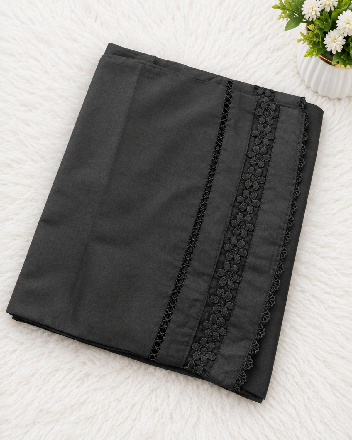 Stitched Black Plazo Large Randomly
