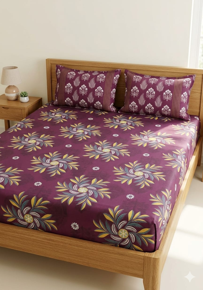 SALONIKA PURE COTTON BEDSHEETS Most Demanding Collection Full Printed King Size Bedsheets