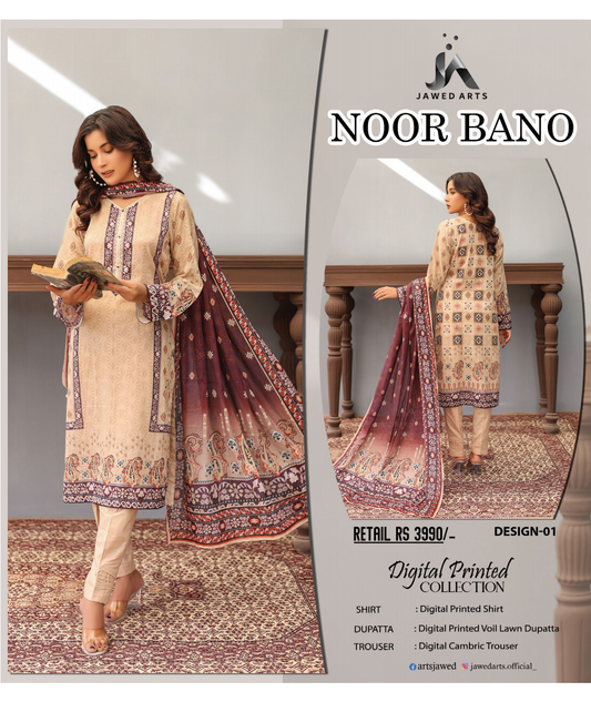 NOOR BANO ORIGINAL LAWN 3P