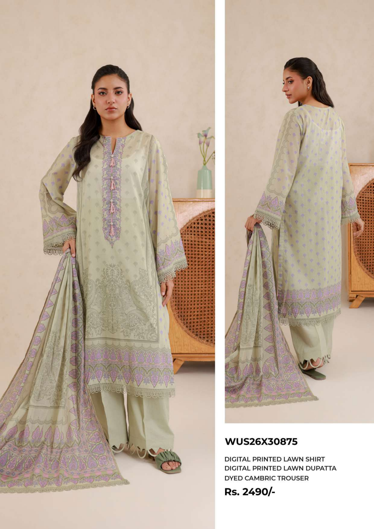ZELLBURY Unstitched Lawn Collection 2026 Design # WUS26X30875
