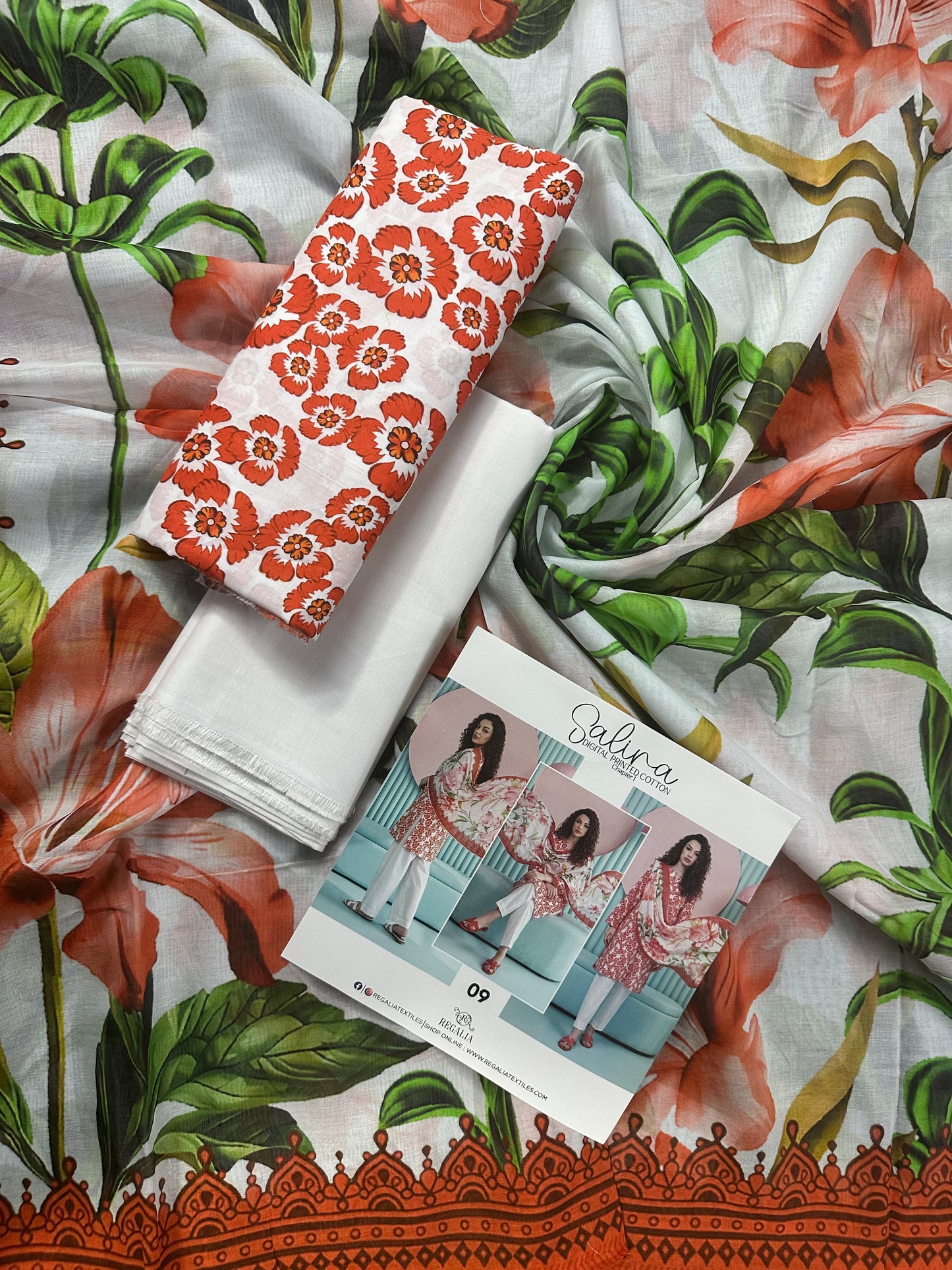 SALINA D-09 DIGITAL PRINTED LAWN  3PCS