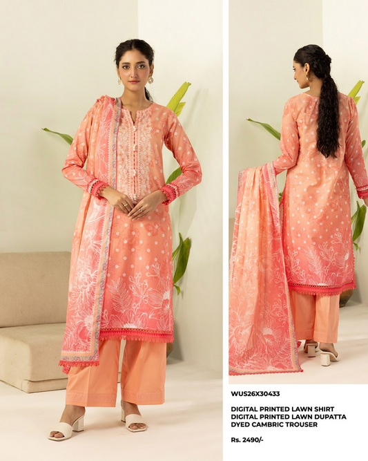 ZELLBURY Unstitched Lawn Collection 2026 Design #WUS26X30433