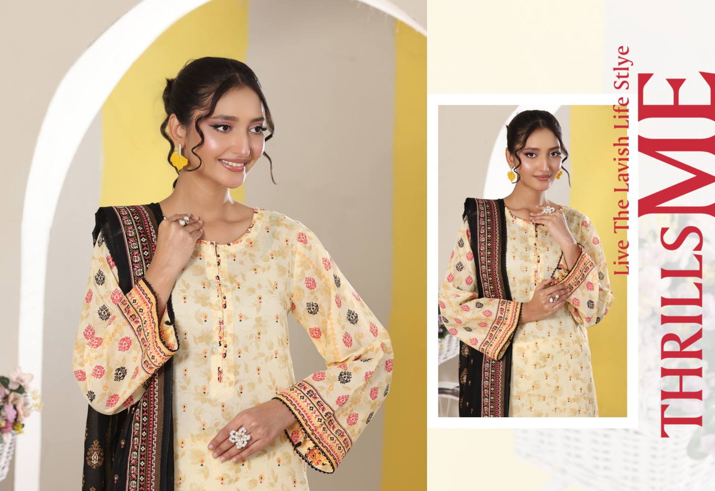 BANARSI BY MJ SIGNATURE DIGITAL PRINTED 3PC LAWN COLLECTION Design #D-A0301-01