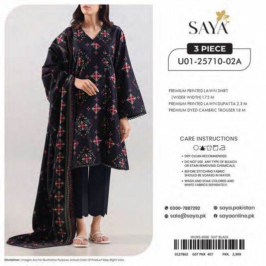 🔰💖 SAYA SUMMER COLLECTION 💖🔰 🌞👗 3 PIECE UNSTITCHED LAWN 👗🌞
✨ Premium Quality | Elegant Prints | Summer Ready 🌸☀️💫